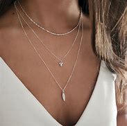 Image result for Layered Liquid Silver Chains Necklaces