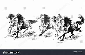 Image result for Five Horses Chinese Painting