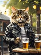 Image result for Cat Drinking Beer