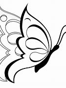 Image result for Flower Clip Art Black and White Butterfly