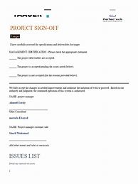 Image result for Project Sign Off Template