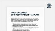 Image result for Cleaner Job Description