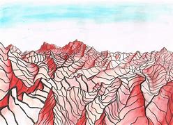 Image result for Folded Mountain Range Drawing