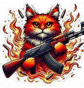 Image result for Cat with Full Metal AK Kit