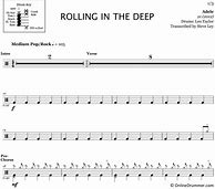 Image result for Rolling in the Deep Drum Sheet Music