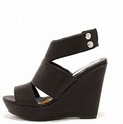 Image result for Black Low Wedge Sandals