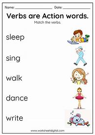 Image result for Verbs Worksheet