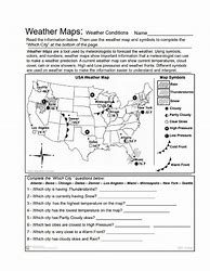 Image result for Weather Map Worksheet