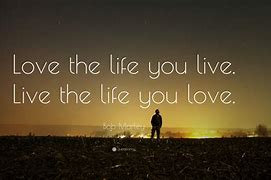 Image result for Love the Life You Live Quote