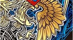 Russian twoheaded eagle. #pinstriping #brush #goldleaf #handpainted #calligraphy #tattoo #eagle #heraldry #hotrod #lowrider | Alexander Timchenko