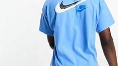 Nike graffiti Swoosh logo t-shirt in university blue | ASOS