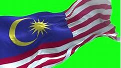 Malaysia Flag 3d Realistic Waving Flag On Green Screen Background For Chroma Key 4K Stock Video - Download Video Clip Now