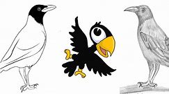 20 Easy Crow Drawing Ideas - How To Draw Crow