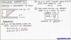 Introduction to Viscosity - Lecture 1.2 - Chemical Engineering Fluid Mechanics