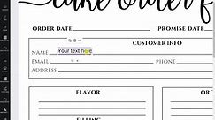 Cake Order Form, Editable Canva Template, Order Forms Template, Printable Bakery Custom Order Form, Digital Download, Small Business Forms - Etsy UK