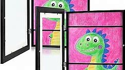 Zenacolor Kids Artwork Frames Changeable - Front-Opening to Display & Store 100 pcs - Set of 2 Kids Art Frame Includes Wall Hooks & Stand - 10x12.5 cm - Black