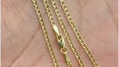 Solid 14K Gold Curb Cuban Link Chain 2mm, Man Gold Chain, Ladies Gold Chain, Solid 14K Gold Curb Chain 14inch 15inch - Etsy