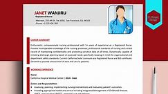 Nurse CV sample, Editable in microsoft word