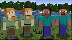 What are the changes in new Steve and Alex skins in Minecraft?