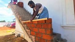 Impressing! Stairs construction of Hand Brick Wall