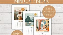 Mini Calendar 2025 Printable Boho Calendar 2025 Printable Desk Calendar 2025 Printable Mini Wall Calendar 2025 Abstract Calendar 2025 - Etsy