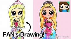 Drawing a FAN'S DRAWING | Barbie Princess