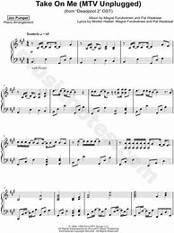 Image result for Take On Me Unplugged Sheet Music