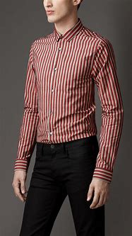 Image result for Red Stripe Shirt Men