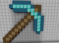 Image result for Minecraft Diamond Pickaxe Pixel Art