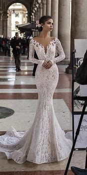 Image result for Lace Mermaid Wedding Dresses