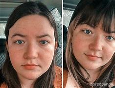 Image result for Point Cutting Bangs Before and After