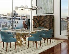 Image result for blue dining room chairs