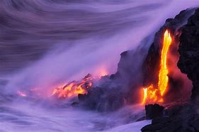 Image result for Lava Hitting Water