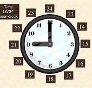 Image result for 12 Hour and 24 Hour Clock