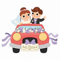 Image result for Just Married Car Cartoon