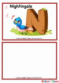 Image result for Letter N Flash Card