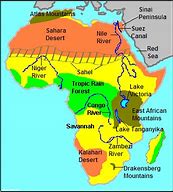 Image result for Map of Africa Labeled Physical Features