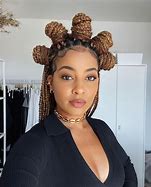 Image result for Bantu Knots with Braid Bangs