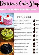 Image result for Menu of Cake Shop