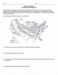 Image result for Weather Map Worksheet