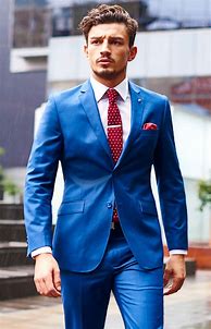 Image result for Blue Suit Red Tie