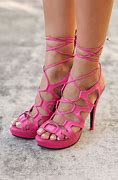 Image result for Baby Pink Lace Up Heels