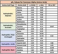 Image result for Amino Acid Properties Chart