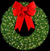 Image result for Big Wreath White Lights Red Velvet Bow