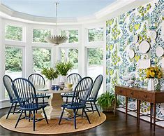 Image result for blue dining room chairs