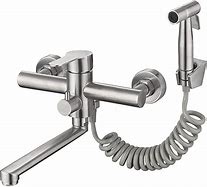 Image result for wall mount kitchen sink faucets with sprayer