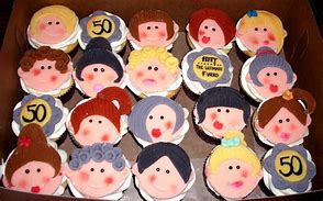 Image result for 50th Birthday Fondant Cupcake Topper