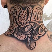 Image result for Neck Tattoo Lettering