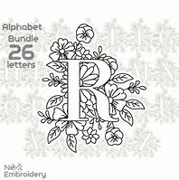 Image result for Embroidery Alphabet with Flowers