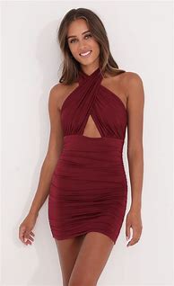 Image result for Burgundy Dress Halter Top